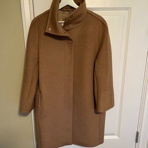 MaxMara - Camel Mid Length Long Sleeve Coat - 100% CamelHair with Viscose Lining